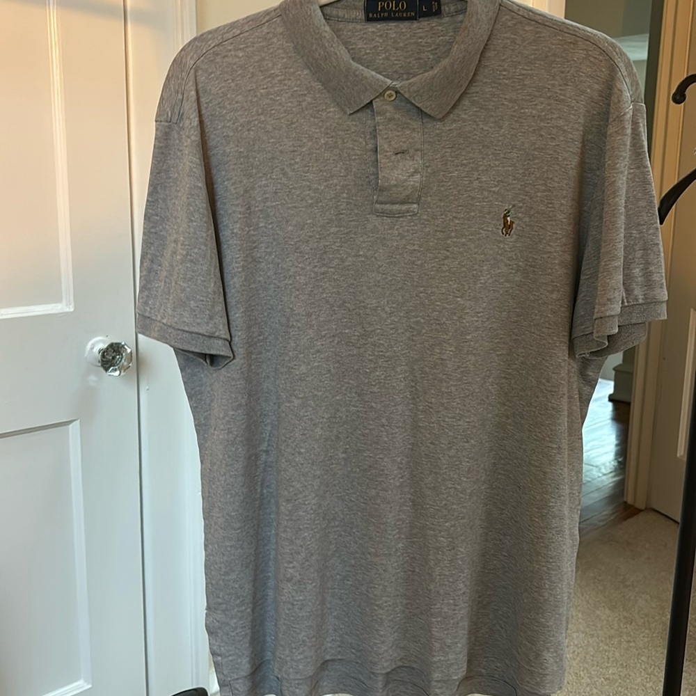 Grey Polo Ralph Lauren Cotton Polo. - Good Condition